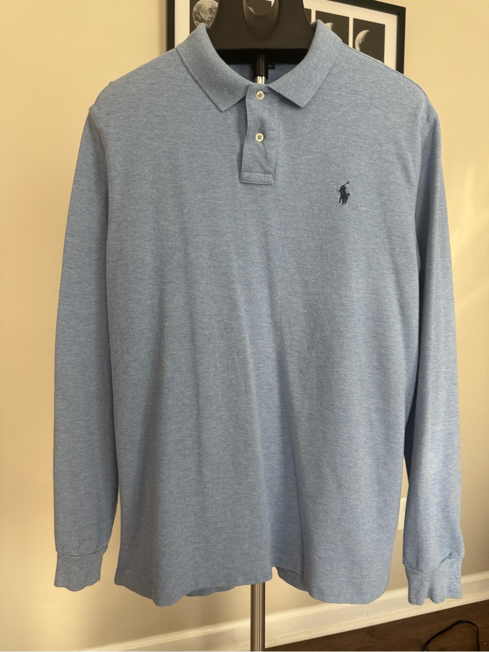Polo by Ralph Lauren Men's Long-Sleeve Heather Sky Polo